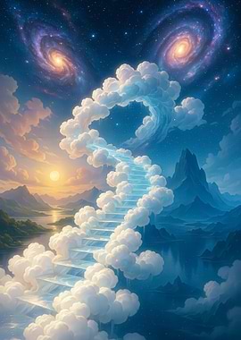 Fantasy Stairway to Heaven with Galaxies