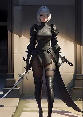 2B NieR Automata character art