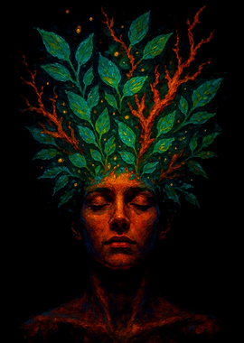 Woman with Foliage Crown
