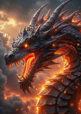 Fearsome Dragon with Fiery Breath