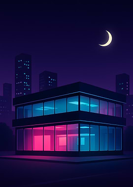 Neon Cityscape at Night