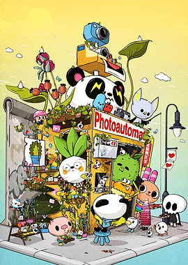 Cartoon Photo Booth with Animal Characters