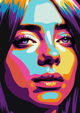 Billie Eilish Pop Art Portrait