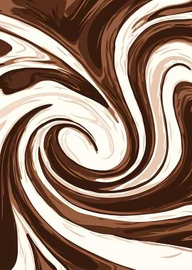 Chocolate and Cream Swirl Abstract