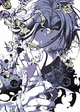 Anime Character Portrait with Abstract Elements