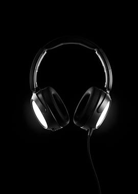 Black Headphones with Illuminated Earcups