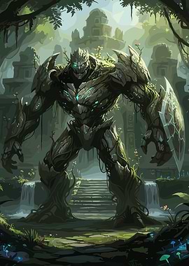 Stone Golem in Jungle Ruins