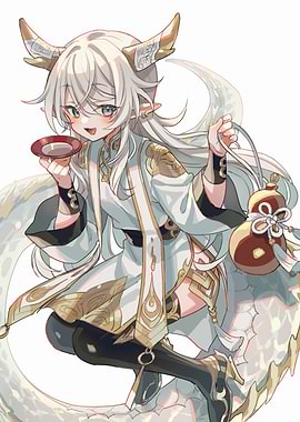 Anime Dragon Boy with Gourd