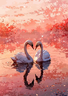 Swans in Love, Romantic Scene