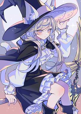 Anime Witch with Cat Ears