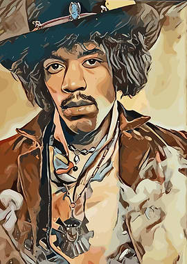 Jimi Hendrix Portrait Digital Art