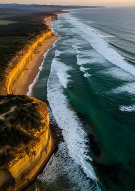 Coastal Cliffs and Ocean Waves