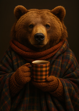Cozy Bear with Coffee