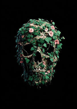 Floral Skull Poster