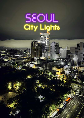 Seoul City Lights at Night