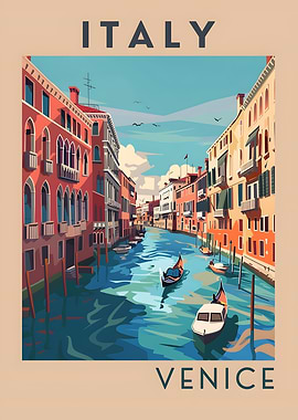 Italy Venice Travel Poster