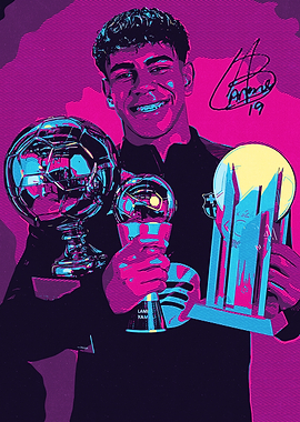 Lamine Yamal with Trophies Pop Art