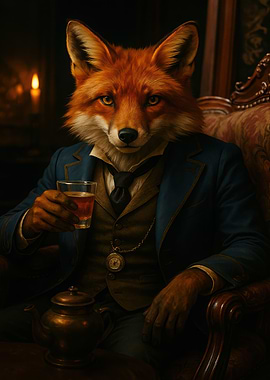 Fox Gentleman with Drink