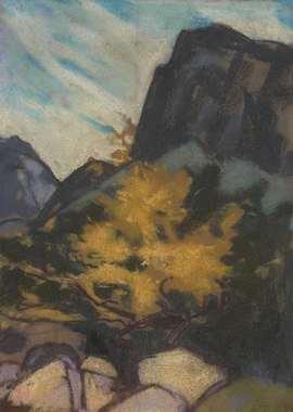 Mountain Landscape Pastel Drawing