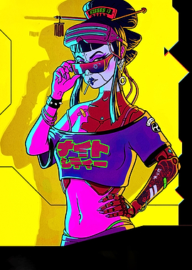 Cyberpunk Geisha with Robotic Enhancements