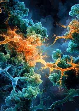 Microscopic Neural Network Illustration