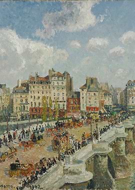 Parisian Bridge Scene Painting