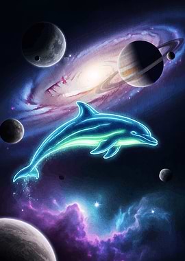 Neon Dolphin Space