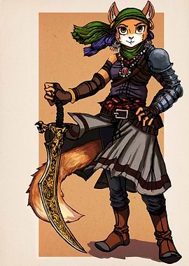 Fox Warrior with Ornate Sword