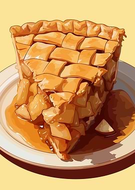 Slice of Apple Pie Illustration