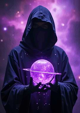 Mystic Figure Holding Glowing