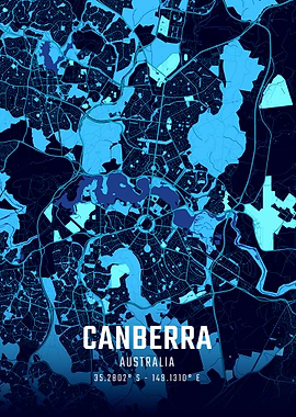 Canberra Midnight City Map