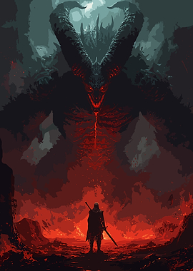 Warriors Fighting Demons