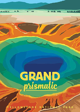 Grand Prismatic Spring Travel Poster