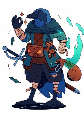 Anthropomorphic Crow Character Illustration