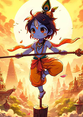 Chibi Krishna Balancing Act