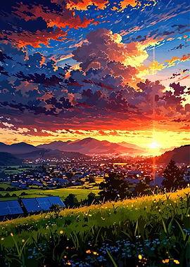 Anime Landscape Sunset