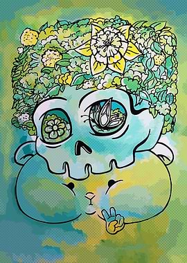 Floral Skull, Peace, and Cheeks