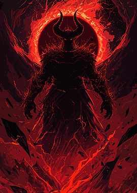 Fiery Demon Silhouette