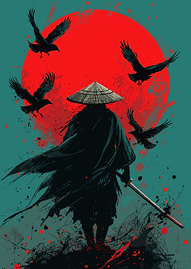 Silhouette of a Samurai