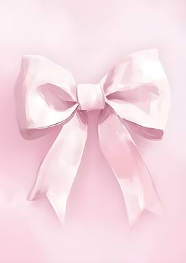 Soft Pink Coquette Bow Feminine Art