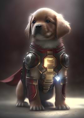 Superhero Puppy in Armor