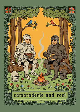 Knights' Camaraderie and Rest