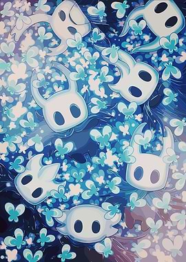 Hollow Knight characters with butterflies