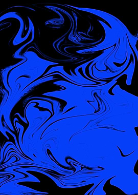 Abstract Blue and Black Swirls