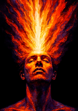 Fiery Mind: Abstract Portrait
