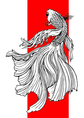 Elegant Betta Fish Illustration