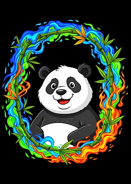 Panda Bamboo Flames