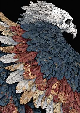 Feathered Skull Art