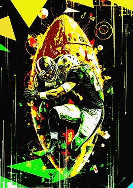 American Football Players Abstract Art