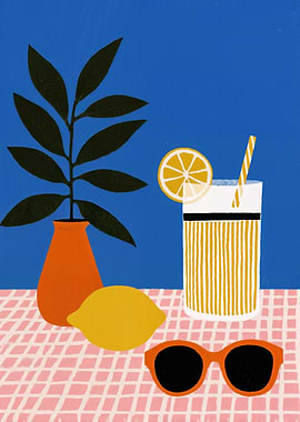 Summer Still Life with Lemonade